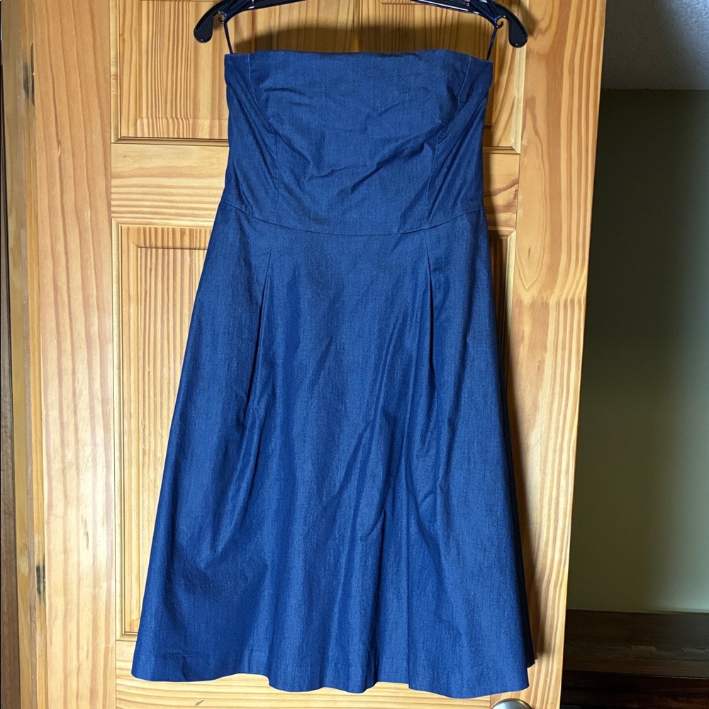 White House Black Market Strapless Denim Dress